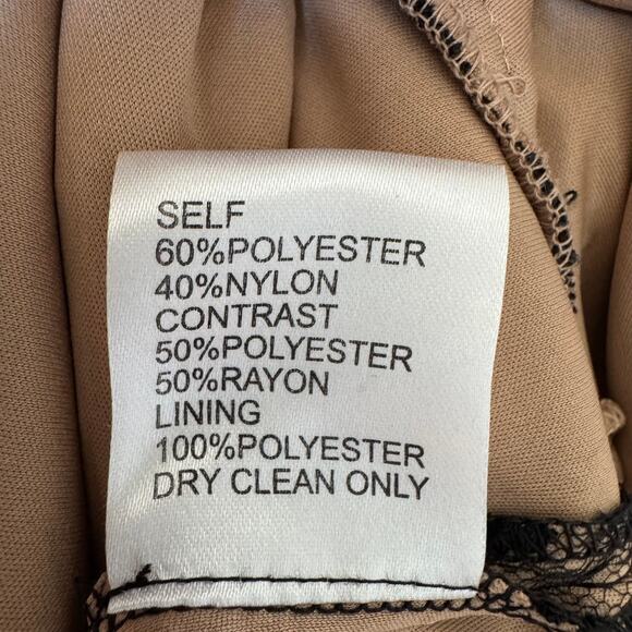 Tadashi Shoji Textured Black Lace Mermaid Gown- Nude Lining 4 Petite- Formal - Picture 10 of 11